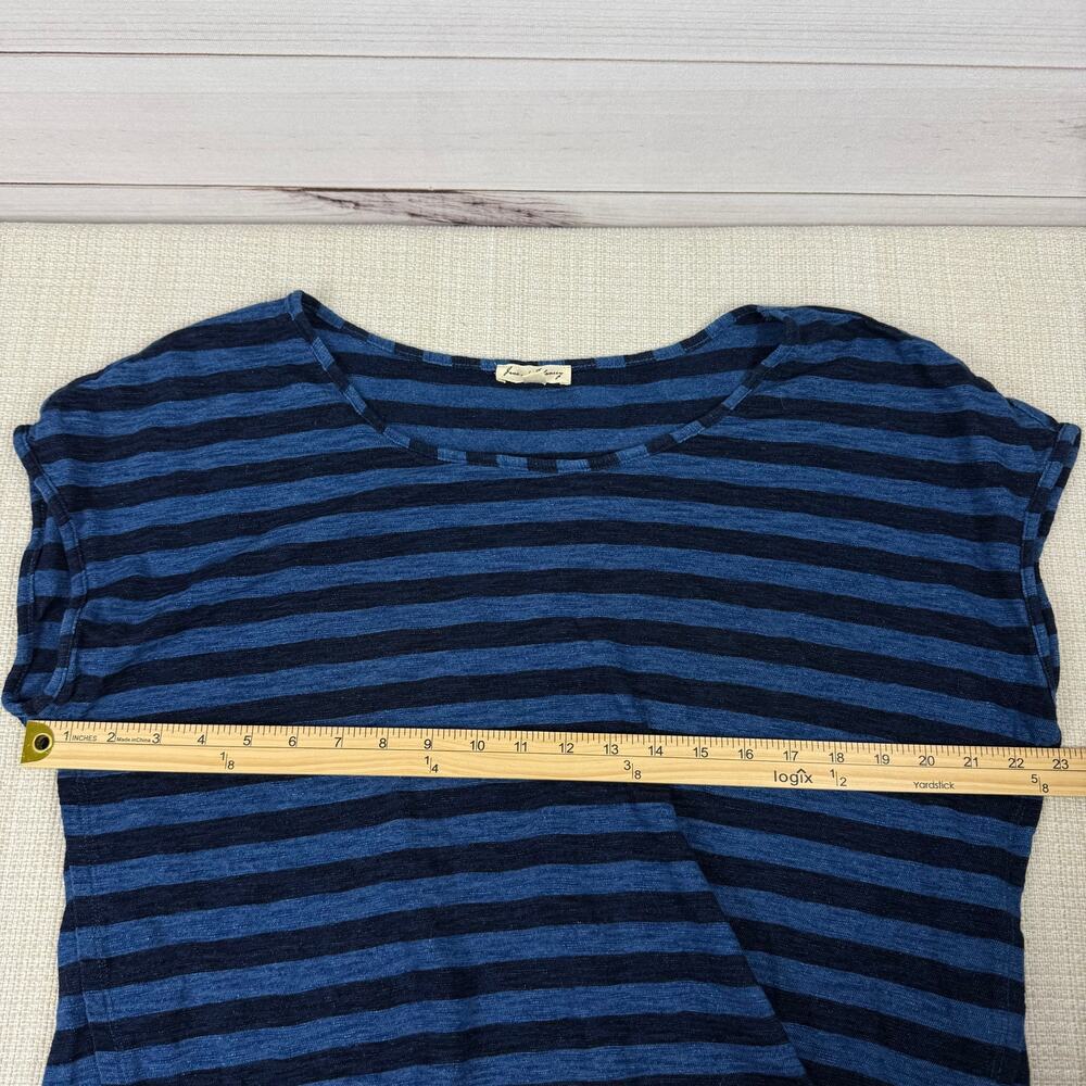 Jane and Delancey Navy and Medium Blue Striped Short Sleeve Tee - Picture 5 of 6